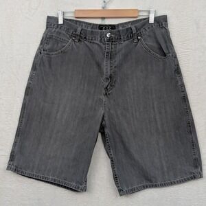 VTG CSG Denim Shorts Men's 36 Gray 11.5" Faded Skater Streetwear Baggy Retro Y2K